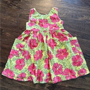 Flapdoodles Pink and Yelloe Floral Kids Dress